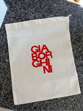Gia Borghini dust bag new condition 14” x 11.5” red logo linen fabric